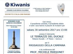 KC Genova Columbus - Passaggio della Campana e conferenza del Prof.Michele  Marsonet