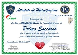 KC Pescara - Consegna degli attestati del Corso di primo soccorso
