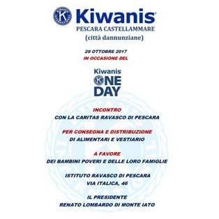 Il KC Pescara Castellammare dona aiuti alla Caritas in occasione del Kiwanis One Day