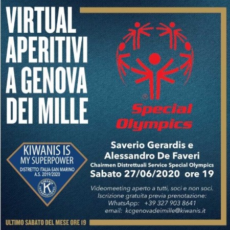 KC Genova dei Mille - Aperitivo virtuale su Special Olympics