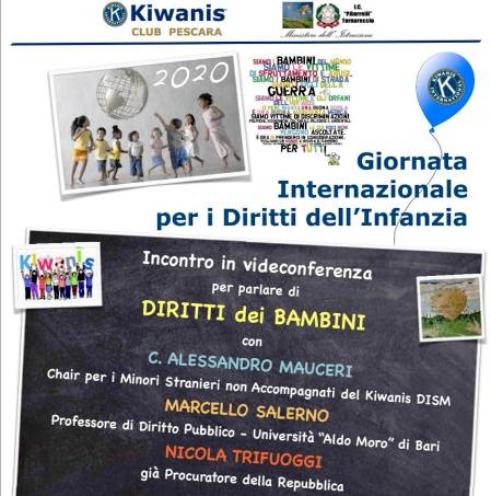 Il KC Pescara e l’IC di Tornareccio organizzano un convegno on line sui diritti dei bambini