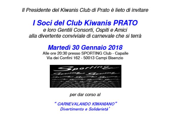 KC Prato - Conviviale di Carnevale e solidarietà