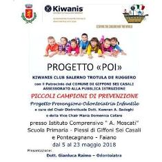 Il KC Salerno Trotula De Ruggiero presenta il Progetto POI all'I.C. “A. Moscati” di Giffoni Sei Casali e Pontecagnano