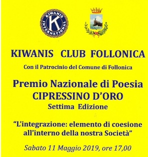 KC Follonica - Il Cipressino d’Oro premia i poeti: sabato 11 maggio evento finale per la rassegna del Kiwanis