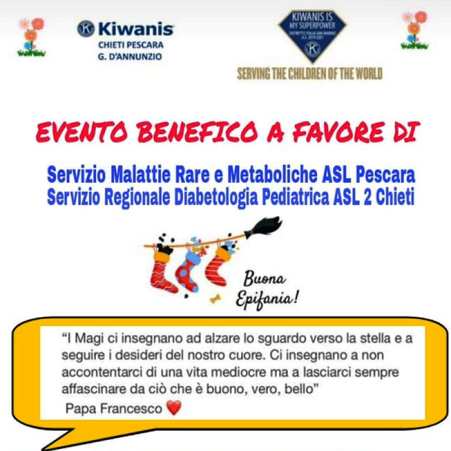KC Chieti Pescara G. D'Annunzio - Befana Kiwanis: evento benefico a favore dell'ASL di Pescara e dell'ASL 2 di Chieti
