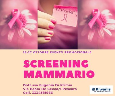 KC Chieti Pescara G. D’Annunzio sponsor dell'iniziativa di Screening mammario 25-27 Ottobre