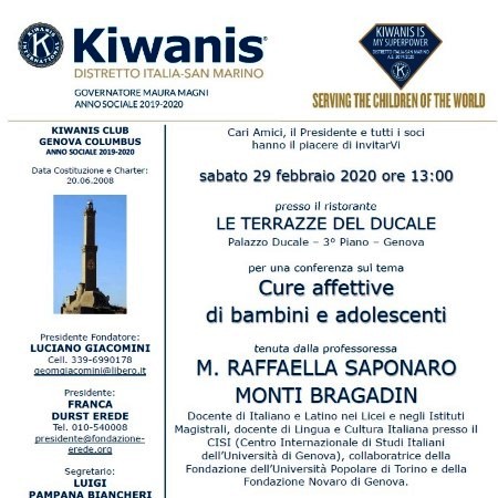 KC Genova Columbus - Invito alla conferenza sul tema 