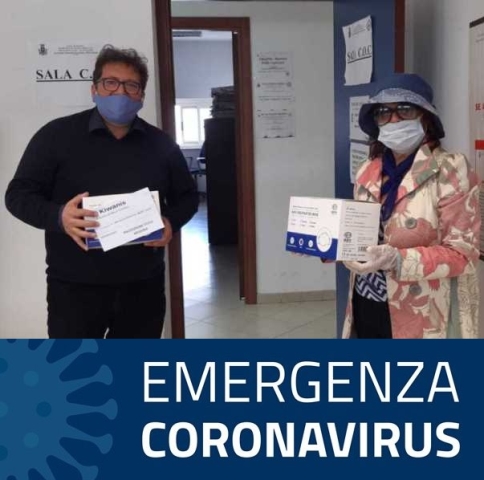 KC Antonello da Messina - Donazione di mascherine FFP2 alla Protezione Civile di Messina
