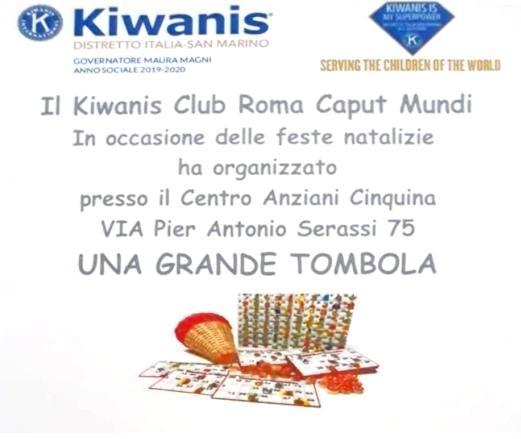 KC Roma Caput Mundi - Tombola di beneficenza al Centro Anziani 