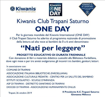 KC Trapani Saturno - Per il Kiwanis One Day letture ad alta voce per bambini
