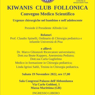 KC Follonica – Convegno medico scientifico “Urgenze chirurgiche nel bambino e nell’adolescente”