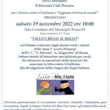 KC Roma Caput Mundi e KC Pescara –  Evento per i service “Bullismo” e “Leggiamo intorno al mondo”