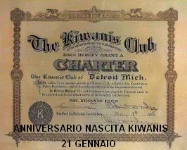 Anniversario nascita del Kiwanis International – 21 gennaio