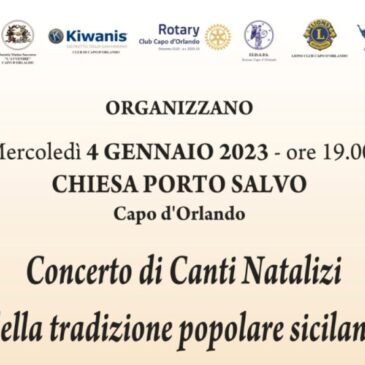 KC Capo d’Orlando con altri club service – Concerto di musiche natalizie per salutare il nuovo anno