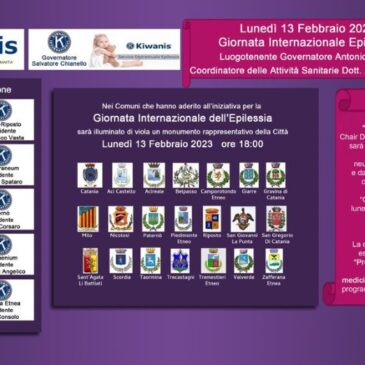 KC Giarre Riposto –  Conferenza e edifici illuminati di viola per la Giornata mondiale per  l’epilessia