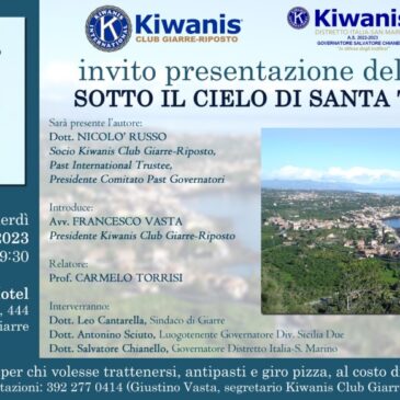 KC Giarre Riposto – Presentazione del libro di Nicola Russo “Sotto il cielo di Santa Tecla”