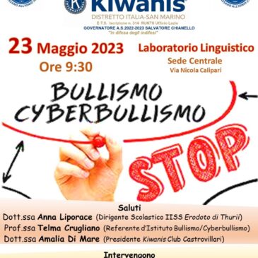 KC Castrovillari – Incontro con gli alunni dell’IISS Erodoto di Thurii – “Bullismo-Cyberbullismo Stop”