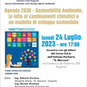 KC Augusta – Secondo incontro sulla sostenibilità ambientale con gli allievi OSA