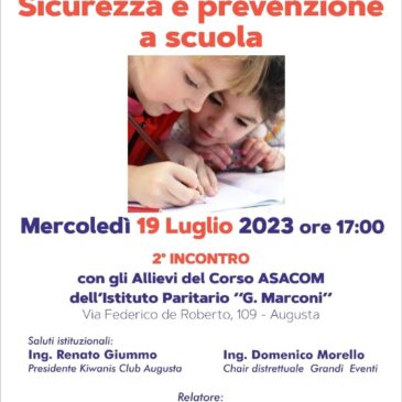 KC Augusta – Secondo incontro con gli allievi del corso ASACOM su Sicurezza e prevenzione a scuola