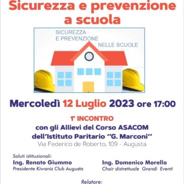 KC Augusta – Sicurezza e prevenzione a scuola: incontro con gli allievi del corso ASACOM