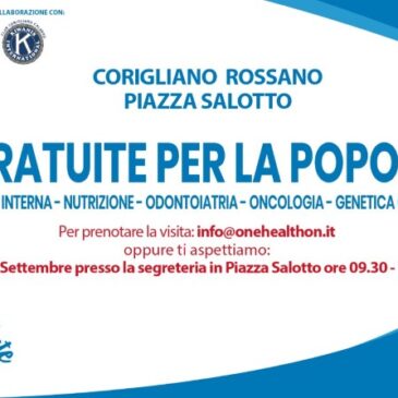 KC Corigliano – 3 giorni di Visite gratuite per la popolazione ( Video)