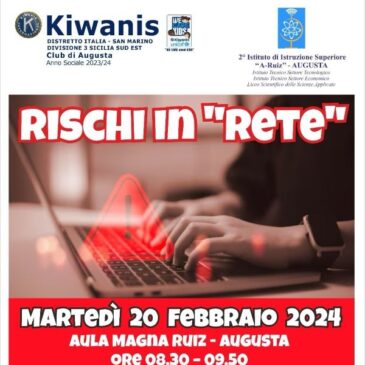 KC Augusta – “Rischi in rete” il tema dell’incontro con gli allievi dell’Istituto di Istruzione Superiore “Arangio Ruiz”
