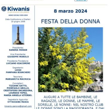 KC Genova Columbus – Rinnovo delle cariche sociali e Festa della donna