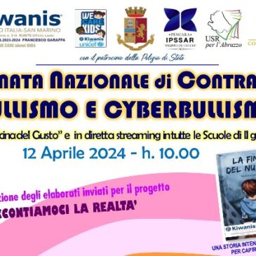 Dal Chair Bullismo Modesto Lanci – Giornata kiwaniana di contrasto a Bullismo e Cyberbullismo in diretta Facebook il 12 aprile 2024 dalle ore 9:00