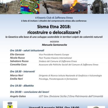 KC Zafferana Etnea – Conferenza sul sisma del 2018 – Ricostruire o delocalizzare?