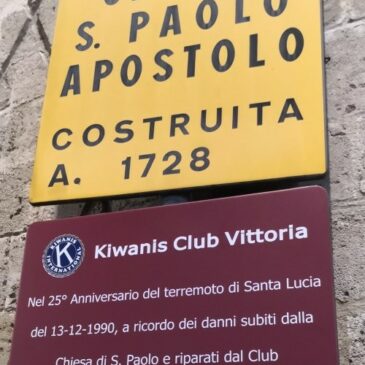 KC Vittoria – Ripristino di una targa in una chiesa e messa in suffragio dei soci defunti
