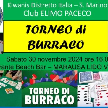 KC Elimo Paceco – Torneo di Burraco di beneficenza in memoria del compianto Lgt. Gov. Michele Gentile