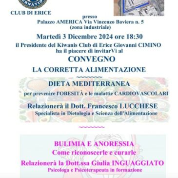 KC Erice – Convegno sull’alimentazione e sui disturbi alimentari