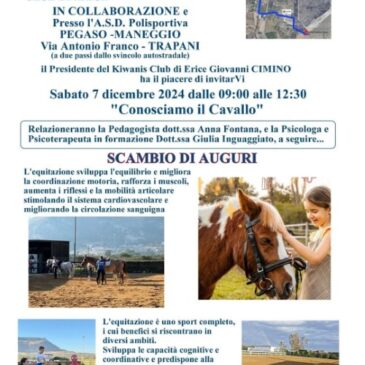 KC Erice -“Conosciamo il cavallo” Pet Therapy e Ippoterapia