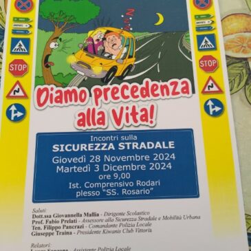 KC Vittoria – Incontri sulla sicurezza stradale in un istituto comprensivo della città