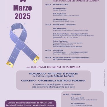 KC Taormina – Conferenza sui disturbi del comportamento alimentare