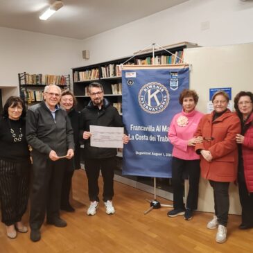 KC Francavilla al mare e la Costa dei Trabocchi – Donazione dei fondi raccolti nel burraco di beneficenza