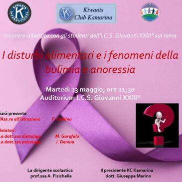KC Kamarina – Incontro a scuola sui disturbi alimentari