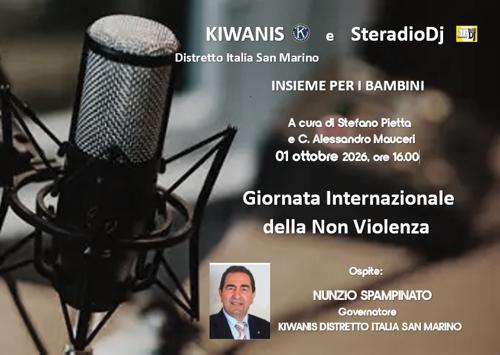 Kiwanis e SteradioDj – Giornata Internazionale della Non Violenza